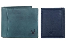 Blue Hunter Leather Men's Wallet Genuine Leather RFID Protected With Card Holder