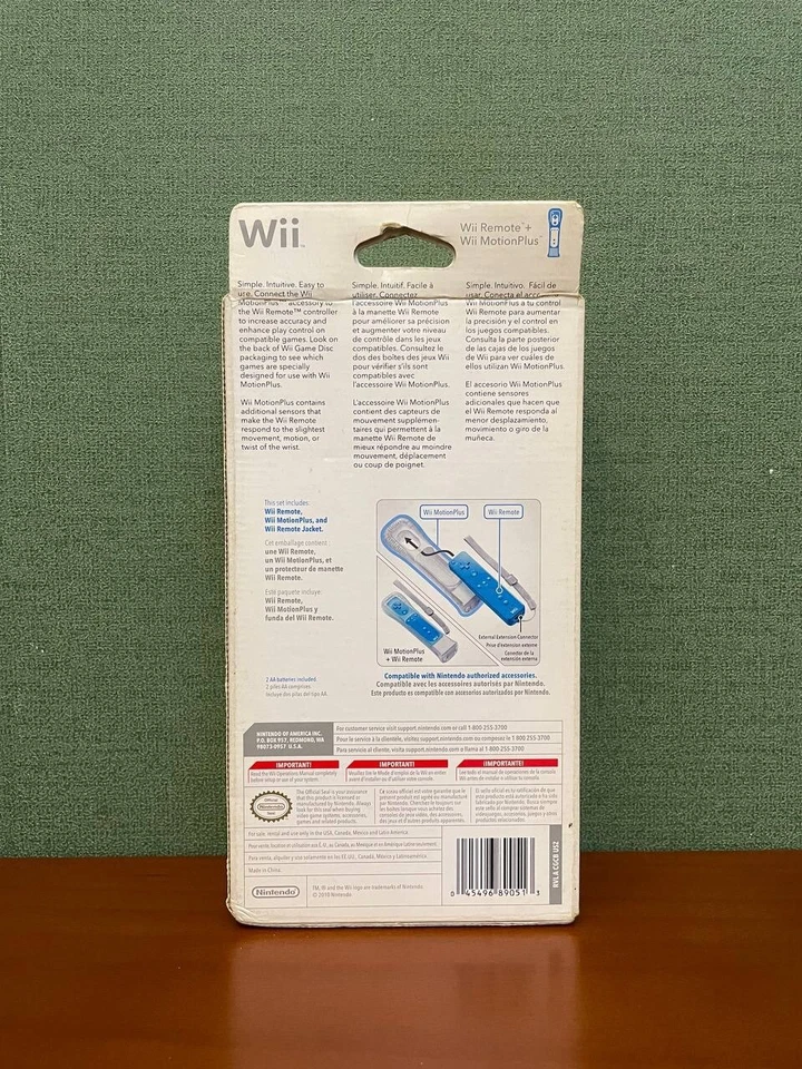 Brand New Nintendo Wii remote + Motion Plus NINTENDO AUTHENTUC Blue Sealed OEM - Image 2 of 4