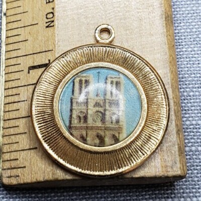 Vintage medal pendant Our Lady of Paris Notre Dame Cathedral G92 | eBay