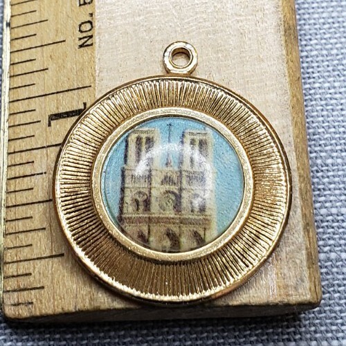 Vintage medal pendant Our Lady of Paris Notre Dame Cathedral G92 | eBay