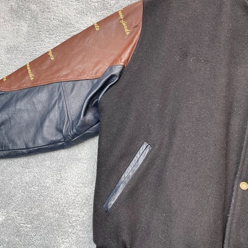 Negro Leagues Jacket Mens Extra Large Black Leather Wool Coat 75th Anniversary - Picture 9 of 16