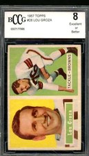 Lou Groza Card 1957 Topps #28 BGS BCCG 8