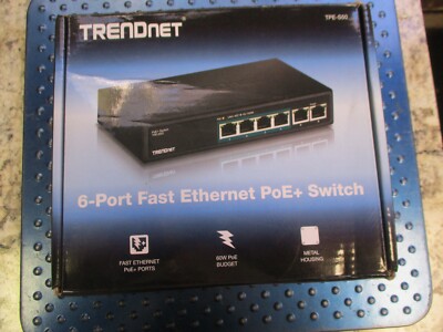 NEW TRENDNET 6-PORT FAST ETHERNET POE+SWITCH TPE-S50/A