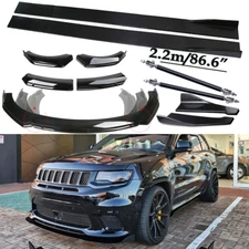 For Jeep Grand Cherokee Front Bumper Lip Spoiler Side+Skirts Rear Glossy Black