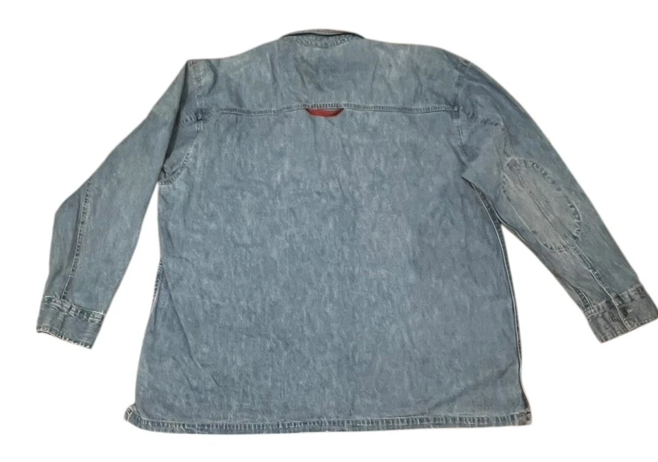Vintage Bugle Boy LS Button Up Denim Shirt  Y2K Men’s  L Blue Light Wash Cotton - Image 2 of 4