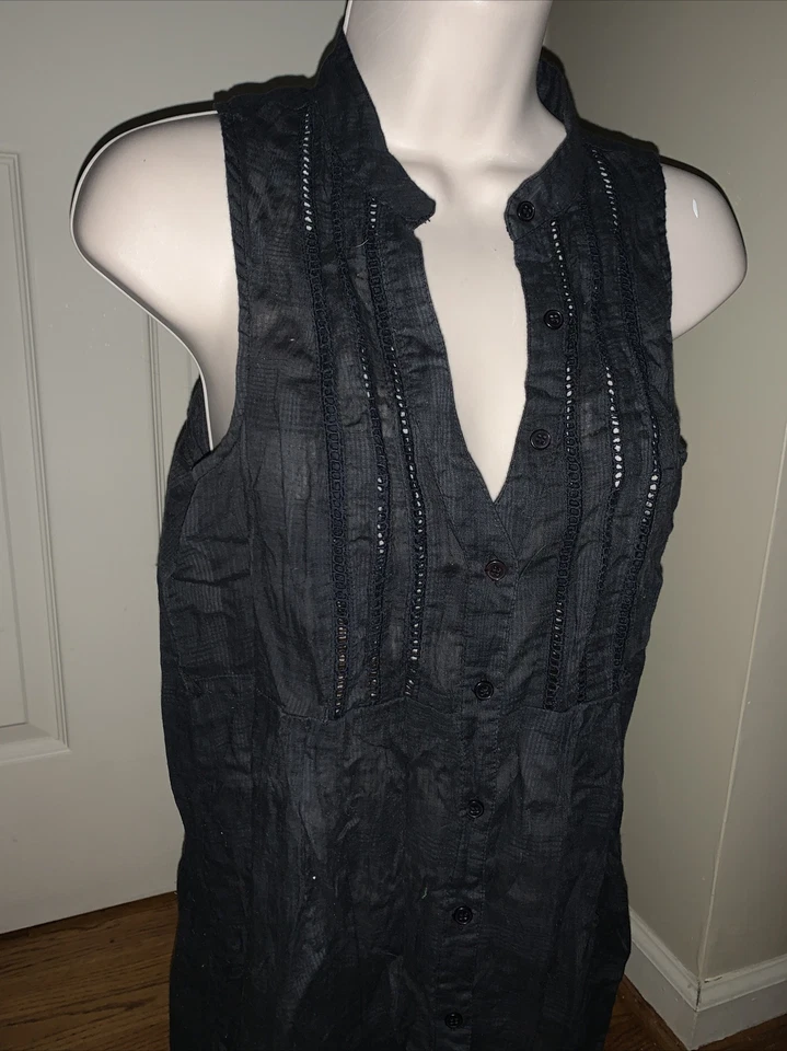 Kimchi Blu Anthropologie Leggings Largos Algodón Chaleco Camisa Negro Talla M ❤️tb12m3 Foto 3 de 4