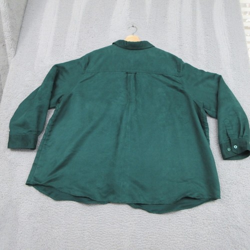 Woman Within Suede Shirt Women 2X Green Button Up Minimalist Chic FashionTrendy - Picture 19 of 23