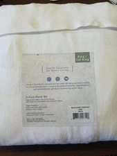 Relax 3pc Linen Blend DUVET Cover Set KING