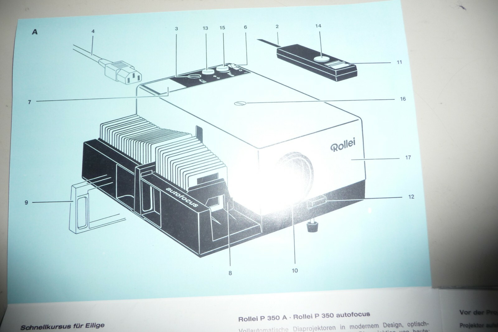 Instructions slide projector ROLLEI P 350A & autofocus on EMail/CD eBay