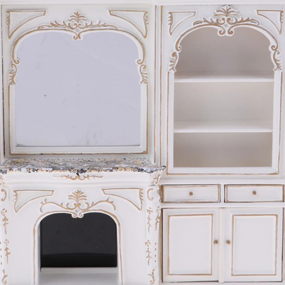 1:12 Dolls house miniatures Boutique European fireplace cabinet display  cabinet - Image 4 of 4