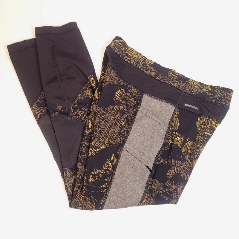 lole burst mount royal rumors aztec sheer yellow brown leggings