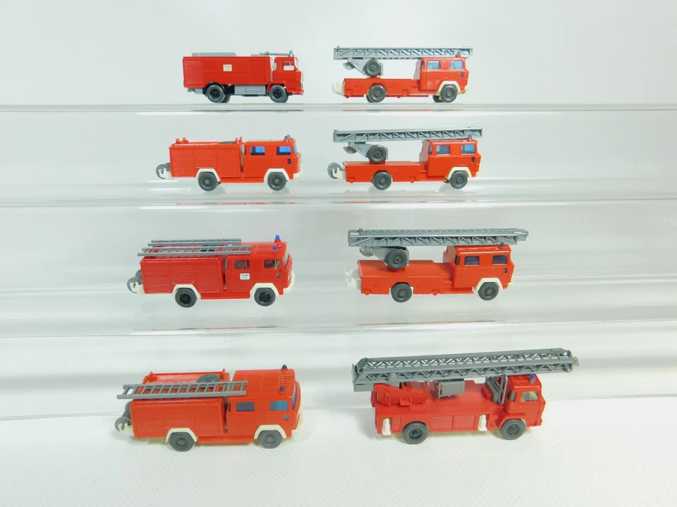 8X WIKING H0 1:87 LKW Magirus FW/Feuerwehr: Drehleiter Ecc #BO564-0,5 - Immagine 2 di 4