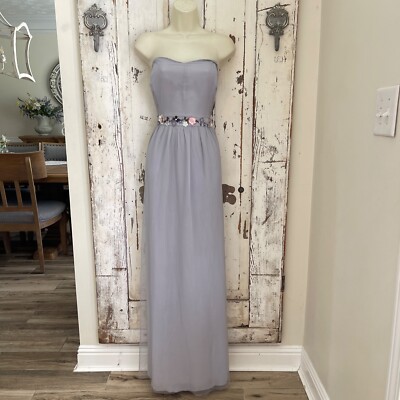 Lauren Conrad Sz 18 Womans Gray Strapless Formal Gown Bridesmaid Prom Dress