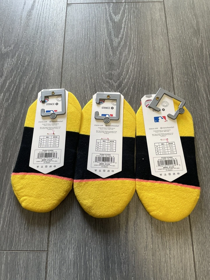 3 Pack - Stance Pittsburgh Pirates Women's Invisible No Show Socks Size M 6-8.5 - Image 3 of 4