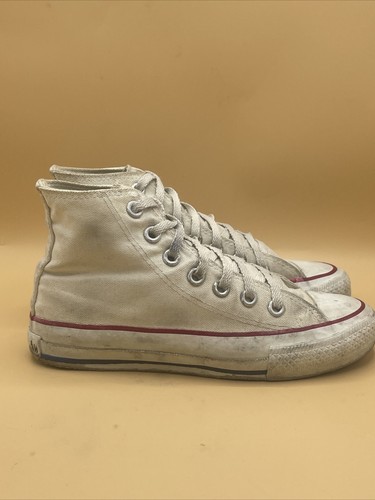 Vintage Hi-Top Converse White Chuck Taylor All Stars Size 3 Made in USA! - Picture 4 of 16