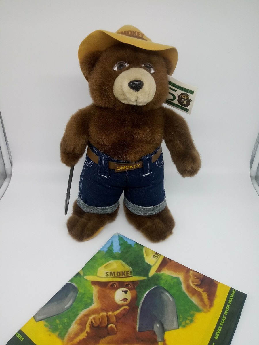 Vintage Smokey The Bear Plush 50th Anniversary 1994 Stuffed Animal Bandana