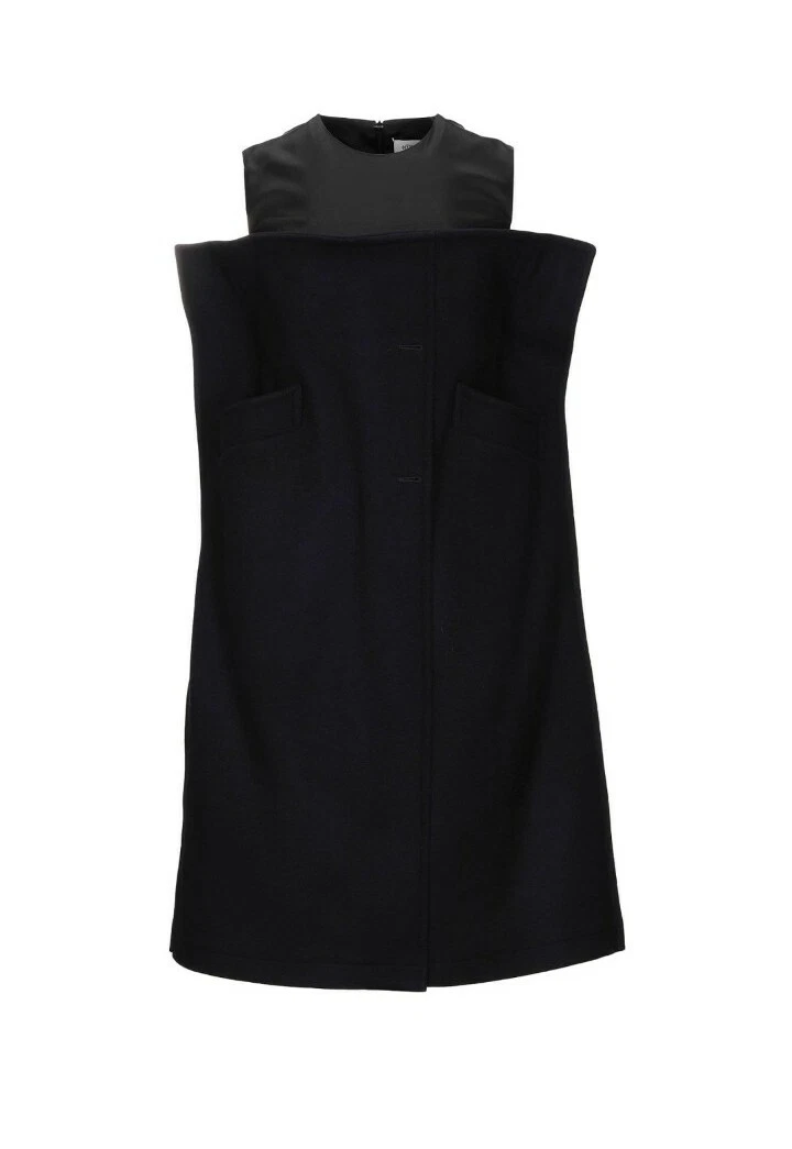 MAISON MARGIELA Abito nero nuovo con etichette Maison Martin Margiela Midi Lana Runway $1 5k 4 US 40 IT