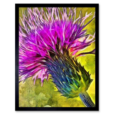 Gerahmter Kunstdruck Scottish Thistle Flower Vibrant 12 x 16 Zoll