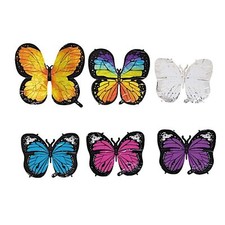 6 ASSORTED Butterfly Mylar Foil Balloons Party Events Decorations