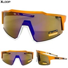 OVERSIZED Retro SPORTY WRAP AROUND Biker Cycling Shield SUN GLASSES Big Frame C7