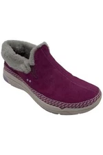 Ryka Water Repellent Suede & Faux Fur Slip-Ons Anchorage Argyle Purple