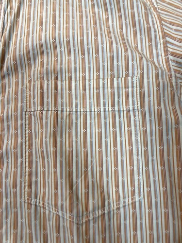 Tommy Bahama Shirt Medium Island Crafted Mens Cotton Orange White Gray Striped - Picture 2 of 15
