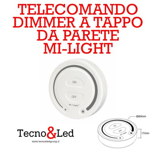TELECOMANDO DIMMER A TAPPO TONDO DA PARETE MI LIGHT FUT087 TAP DIMMER 2.4G - Foto 1 di 4