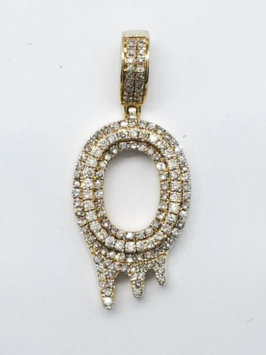 10K Solid Yellow Gold Diamond Drippy "O" Pendant (AP1138455)
