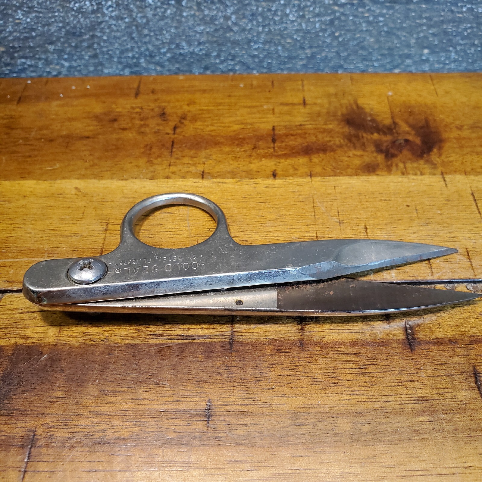 Vintage Used GOLD SEAL Nickel plate Thread Nippers scissors ST PETE