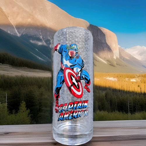 2011 Marvel Comics Captain America  Drinking Glass Mini Tumbler Drink & Be Safe