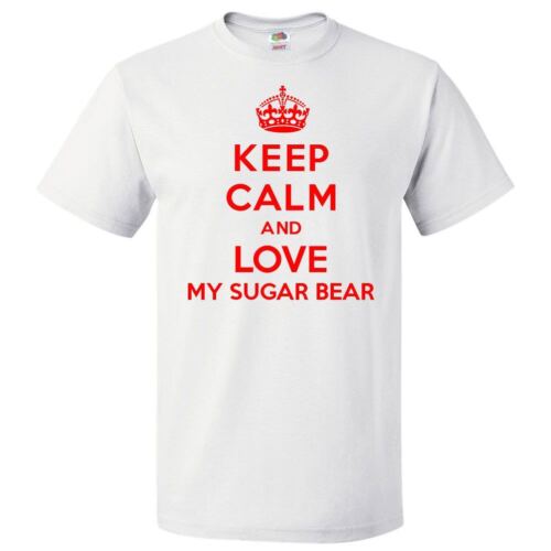 Keep Calm and Love My Sugar Bear T shirt Funny Tee - 第 1/2 張圖片