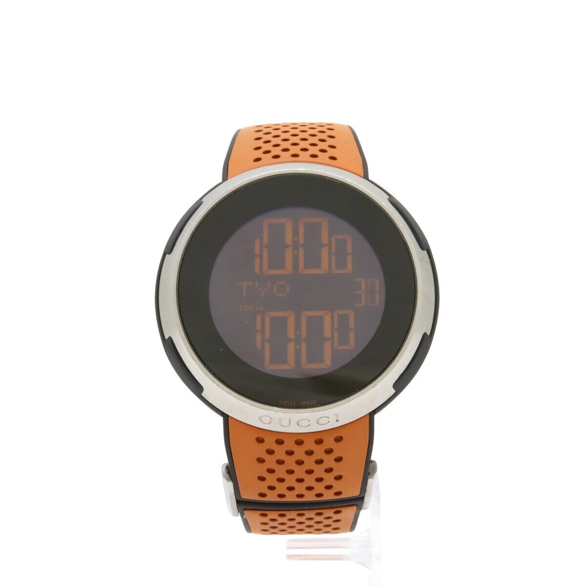GUCCII-Gucci Digital Dial Orange x Black Rubber Men's Watch