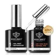 10 pk Modelones 4 in 1 Nail Glue Gel Nail Prep Dehydrate Nail Kit Nail Extension