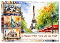 "Calendar 2027 · US Version · Sights Around The World (Wall Calendar 2027 12\" × 8"
