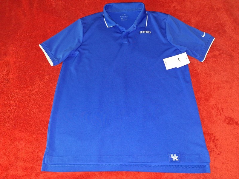 KENTUCKY WILDCATS  NIKE DRI FIT   MENS LARGE   BLUE POLO  SHIRT NEW WITH TAGS