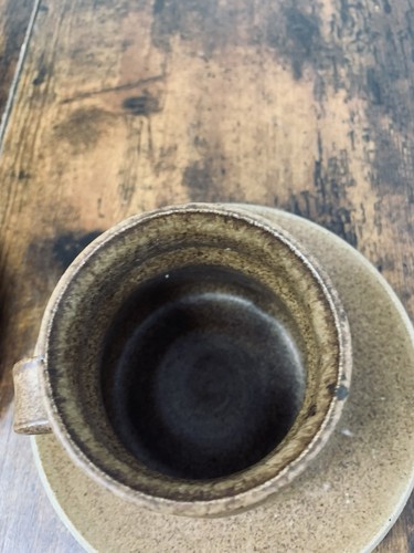 Vintage Stoneware Mugs Cups Saucers  Brown - Picture 17 of 17