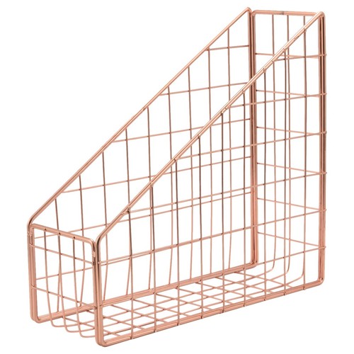 Rose Gold Electroplated Iron Book Holder Desktop Shelf File Magazine Book6522