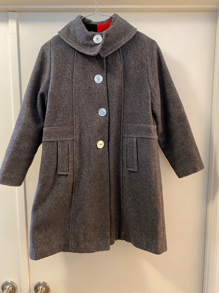 Antique Vintage 40’s Era Grey Wool Peacoat Collar Pockets - Image 2 of 4