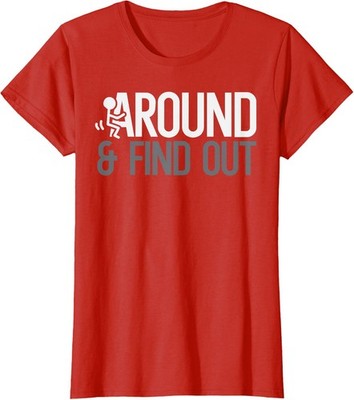Stick Man Around And Find Out Funny Adult Humor Ladies' Crewneck T-Shirt
