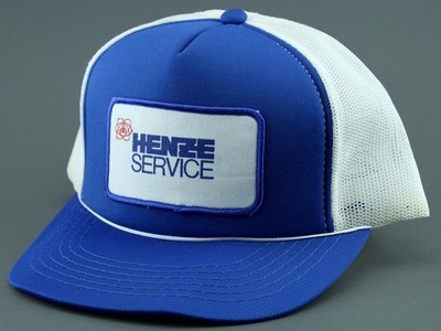 VINTAGE HENZE SERVICE MESH TRUCKER HAT CAP SNAP BACK FLAT BILL