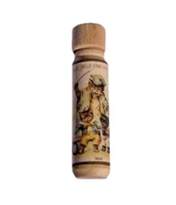 Handmade Wooden Sewing Needle Case With Victorian Cat Sewing Ad - Clarks