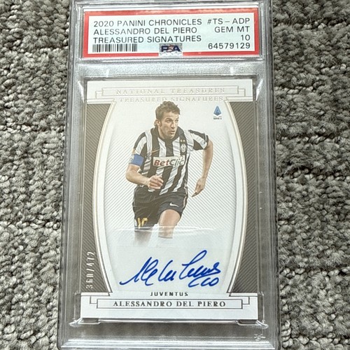 Alessandro Del Piero Juventus Panini National Treasures Sig Auto /472 PSA 10