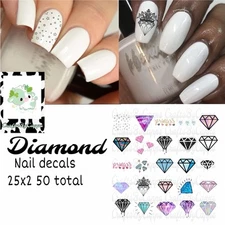 Diamonds Waterslide Finger Nail Decals Instructions set of 50 KC Bonus