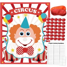 Pin The Nose on The Clown, Circus Party Games, Carnival Themed Party Games To...