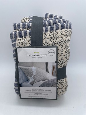 THRESHOLD Reversible Boho Yarn Dyed Stripe Single Standard Sham 100% Cotton