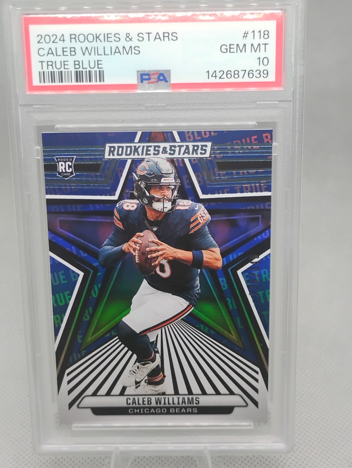 PSA 10 2024 Panini Rookies & Stars Caleb Williams True Blue #118 /149 Bear