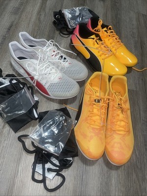 Lot of 3 Puma evoSPEED Track Spikes Men s 9 New Sprint Distance Star Sun Stream