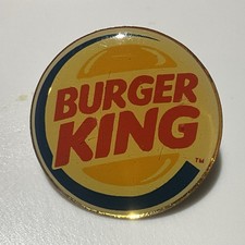 EARLY Burger King Advertising Pin Tie Tack Round 1" FREE SH