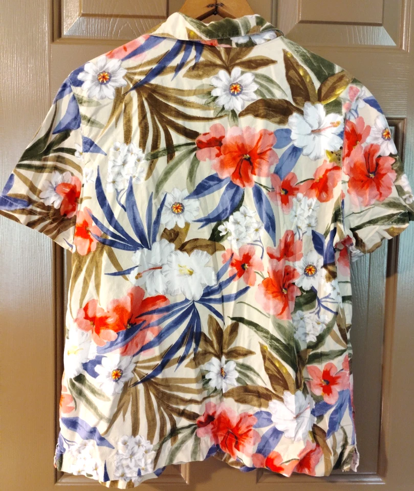 Camisa Hawaiana Floral Cathy Daniels Para Mujer Talla M Tropical Senderismo Playa Crucero Foto 4 de 4