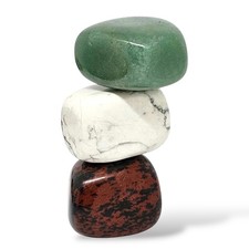 3 Trommelsteine: Magnesit Obsidian Aventurin I Taschenstein Handschmeichler Deko